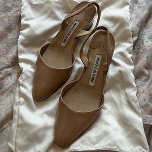 Manorial blahnik strap sandal in nude